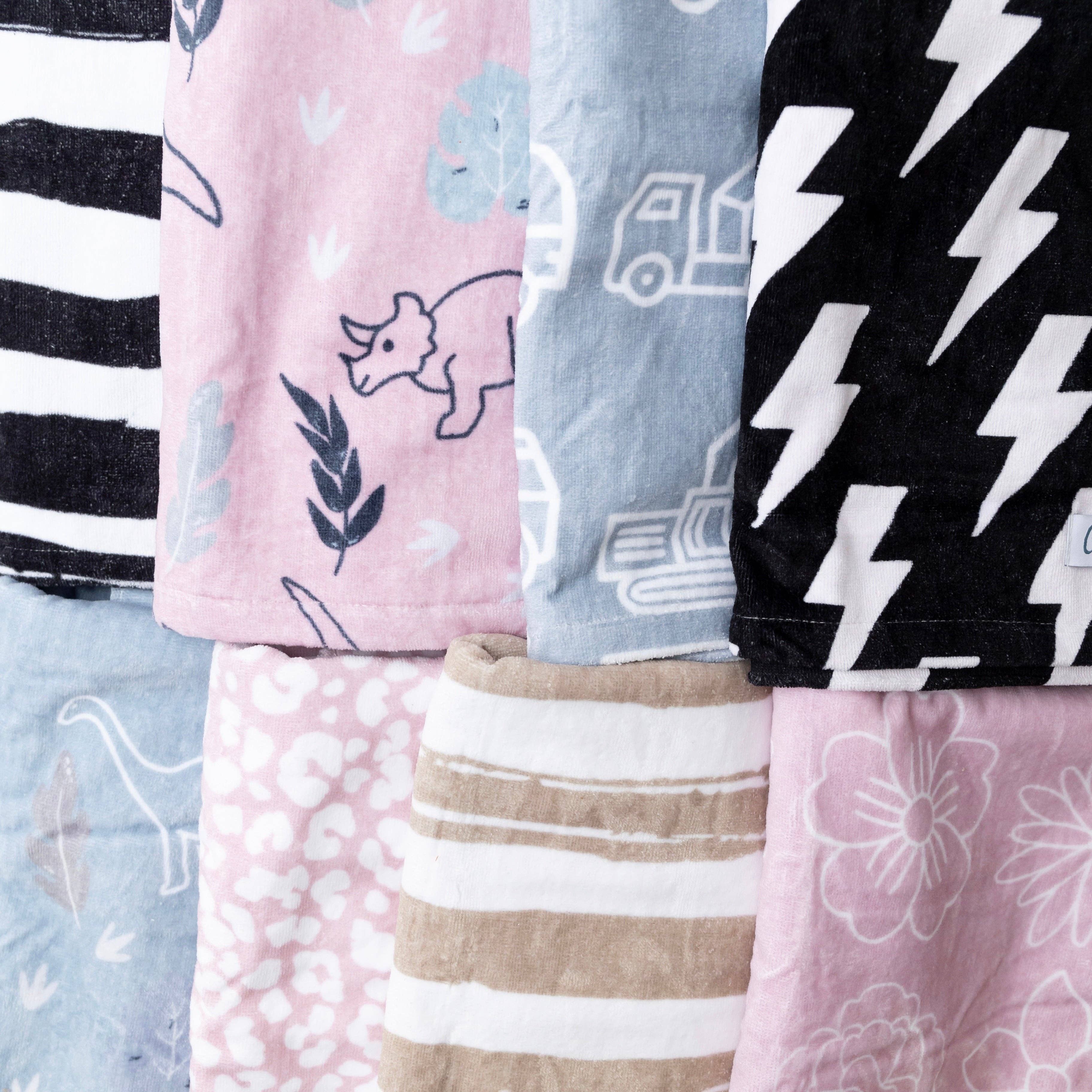 The Kenzie Beach Towel - Trucks & Diggers: Powder Blue