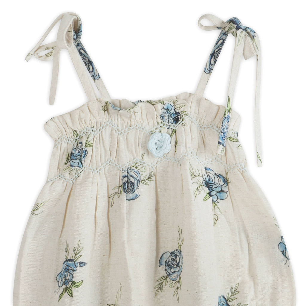 Anais Floral Baby Romper + Headband (Linen Blend): Multi-Floral