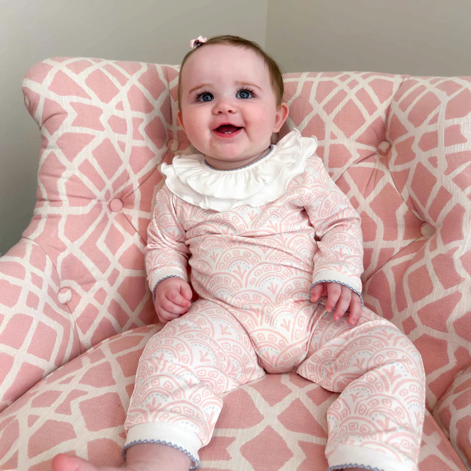 Girls Footless Playsuit With Ruffle Collar