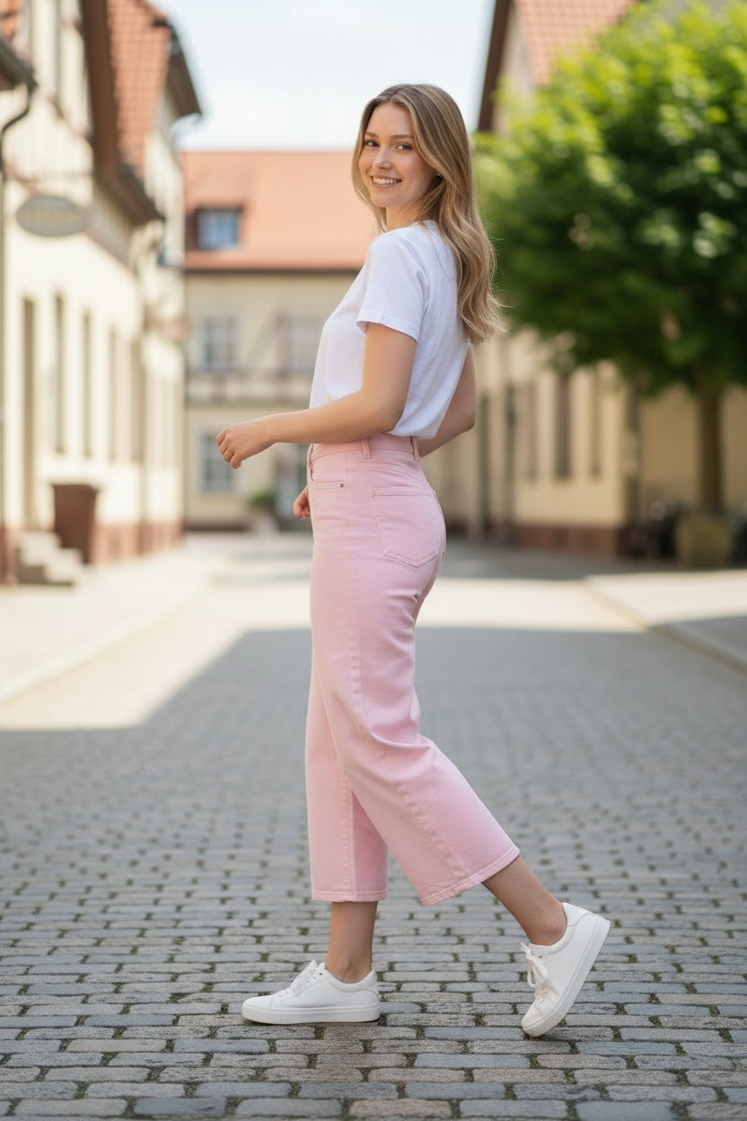Maya light pink capri jean