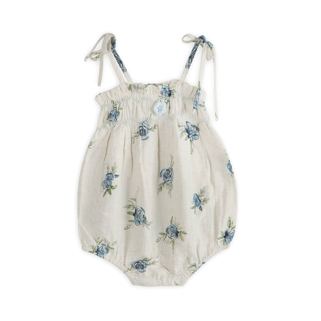 Anais Floral Baby Romper + Headband (Linen Blend): Multi-Floral